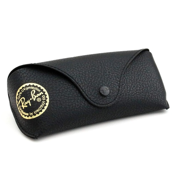 Ray Ban by Luxottica Textured Black Leather Travel Eye Glasses Sunglasses Case - Picture 1 of 11